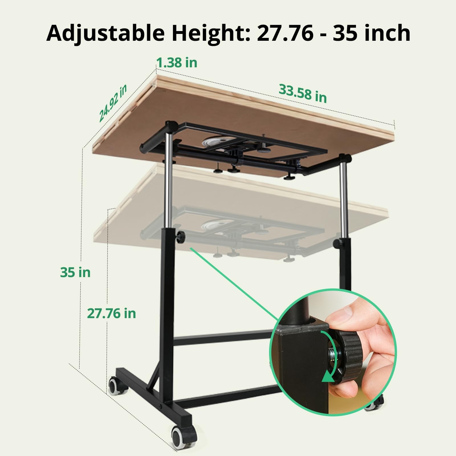 Puzzle Table 1500 Pieces Wooden Jigsaw 24.92 33.58 Drawers Wheels ALL4JIG Legs