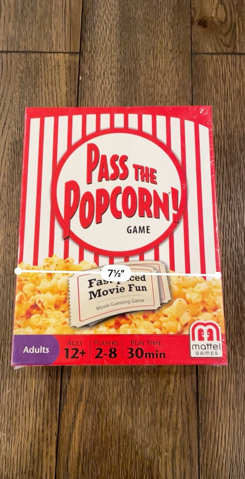 Mattel – Pass the Popcorn (Movie Trivia Family Party Game) – New / Sealed
