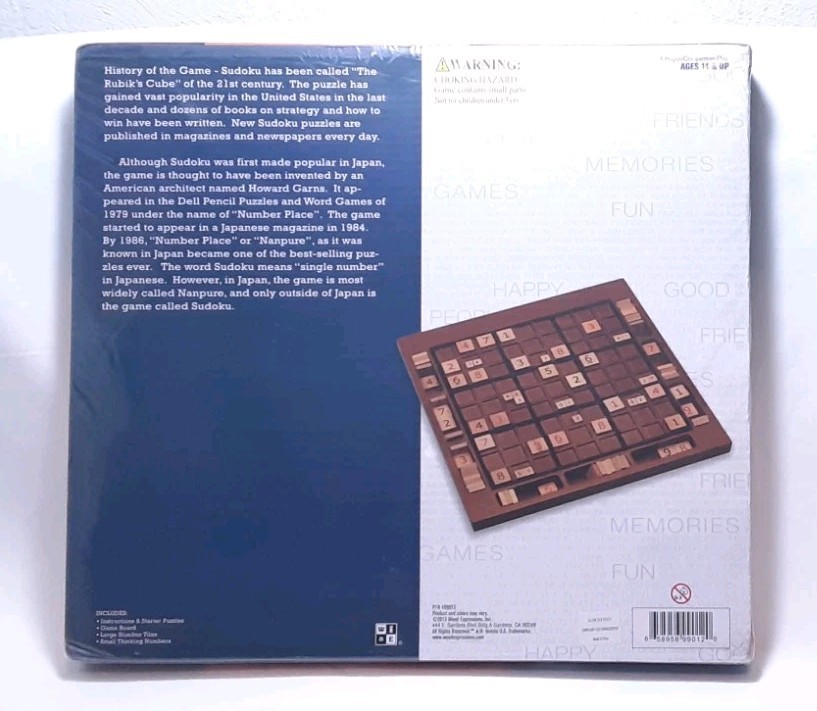 WE Games Wooden Sudoku Board Game New Sealed