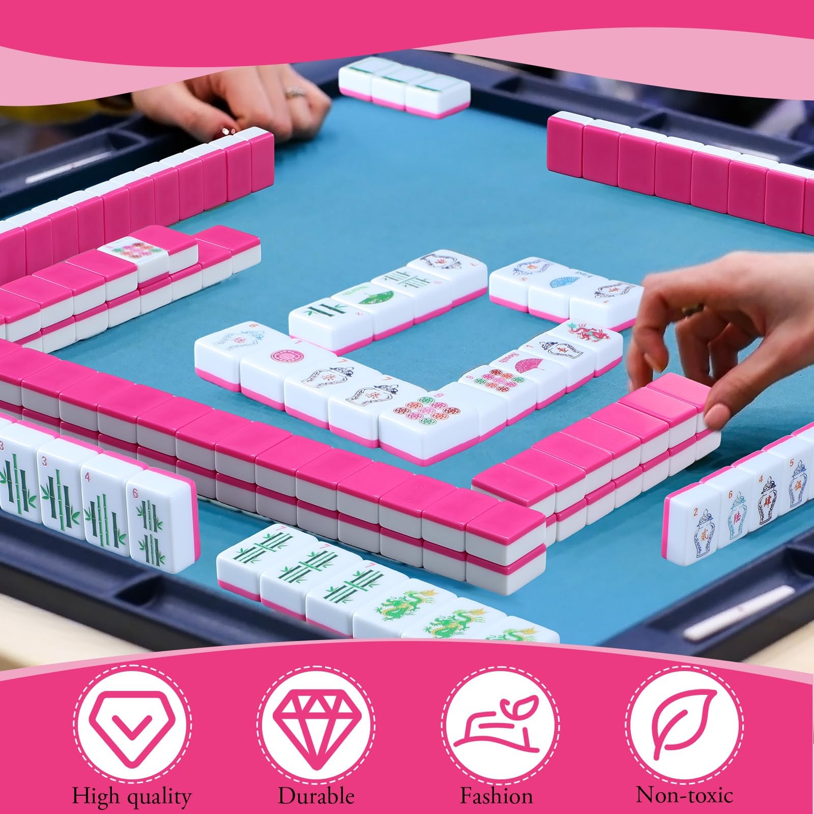 Arrowbash 160 Pcs Mini Mahjong Tiles Set 1.2 Inch Tiles American Mahjong Game…