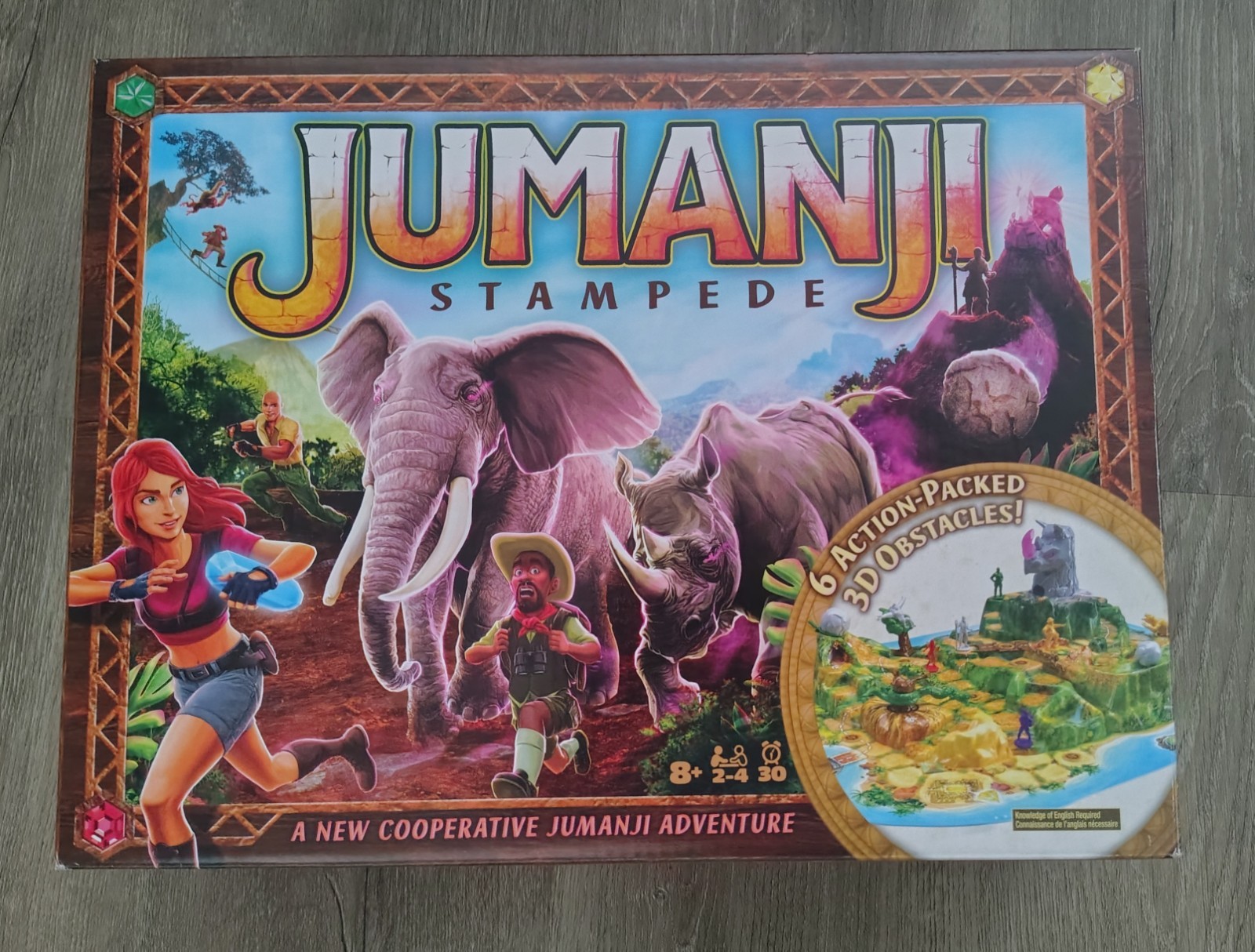 Jumanji Stampede Cooperative Board Game, 3D Adventure Game, Family Game