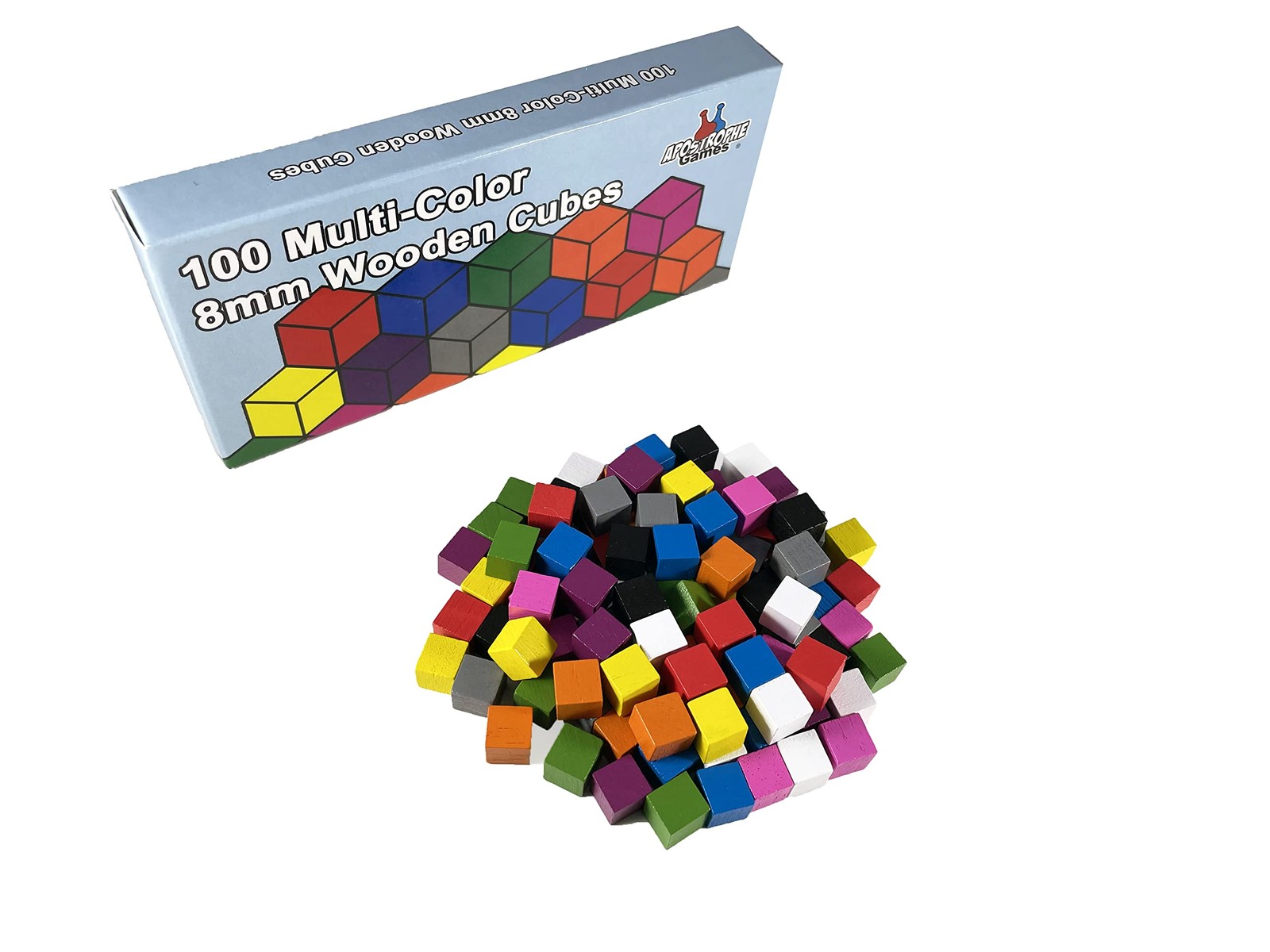 100 Wooden Cubes, Family Games Accessories – Multi-Color Board 0, Multi-color