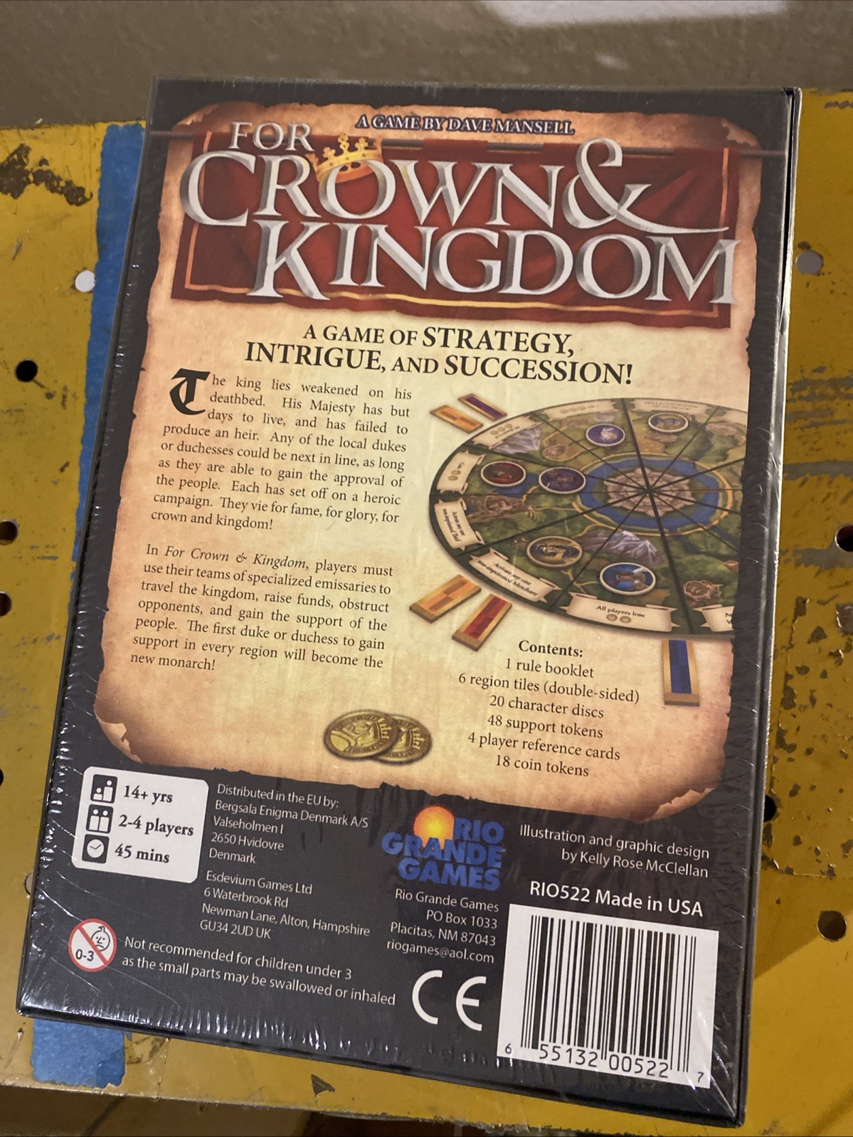 For Crown And Kingdom Board Game Dave Mansell New sealed! Rio grande Games