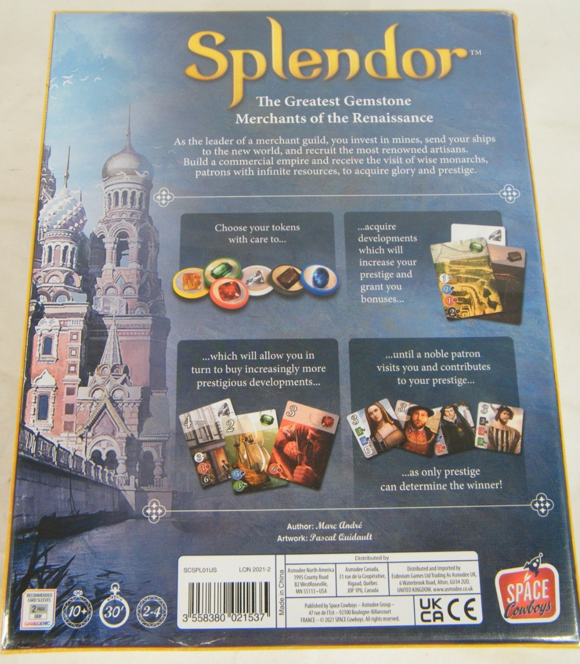 Splendor Board Game Space Cowboys Collect Gemstones Marc Andre New Sealed