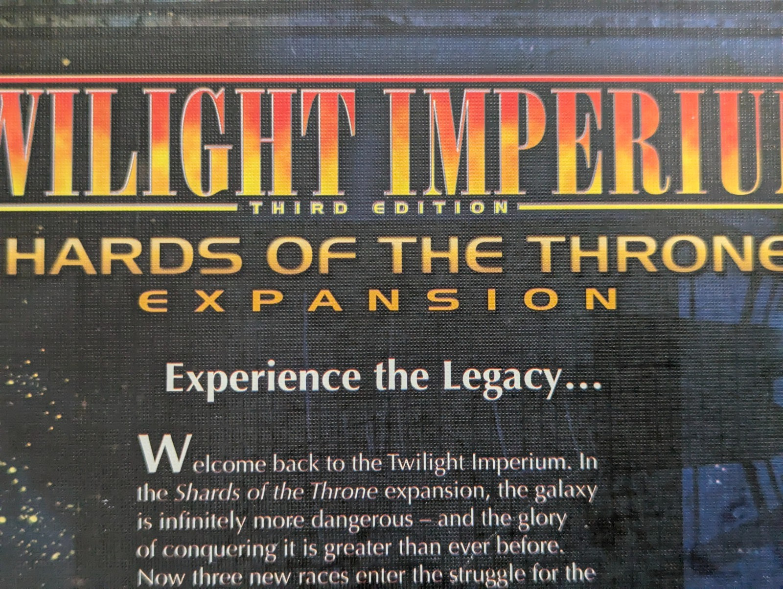 TWILIGHT IMPERIUM SHARDS of the THRONE Expansion ONLY 100% COMPLETE 2011 UNPUNCH