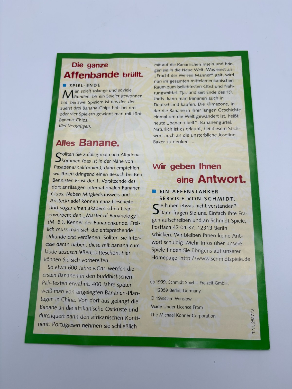 Excellent Banana – Schmidt Games Board Game – Detailed Monkey Figures