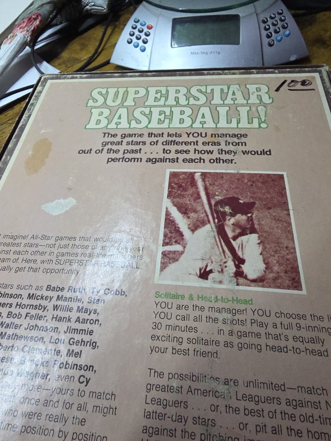 Sports Illustrated Superstar Baseball Avalon Hill 1978, Incomplete