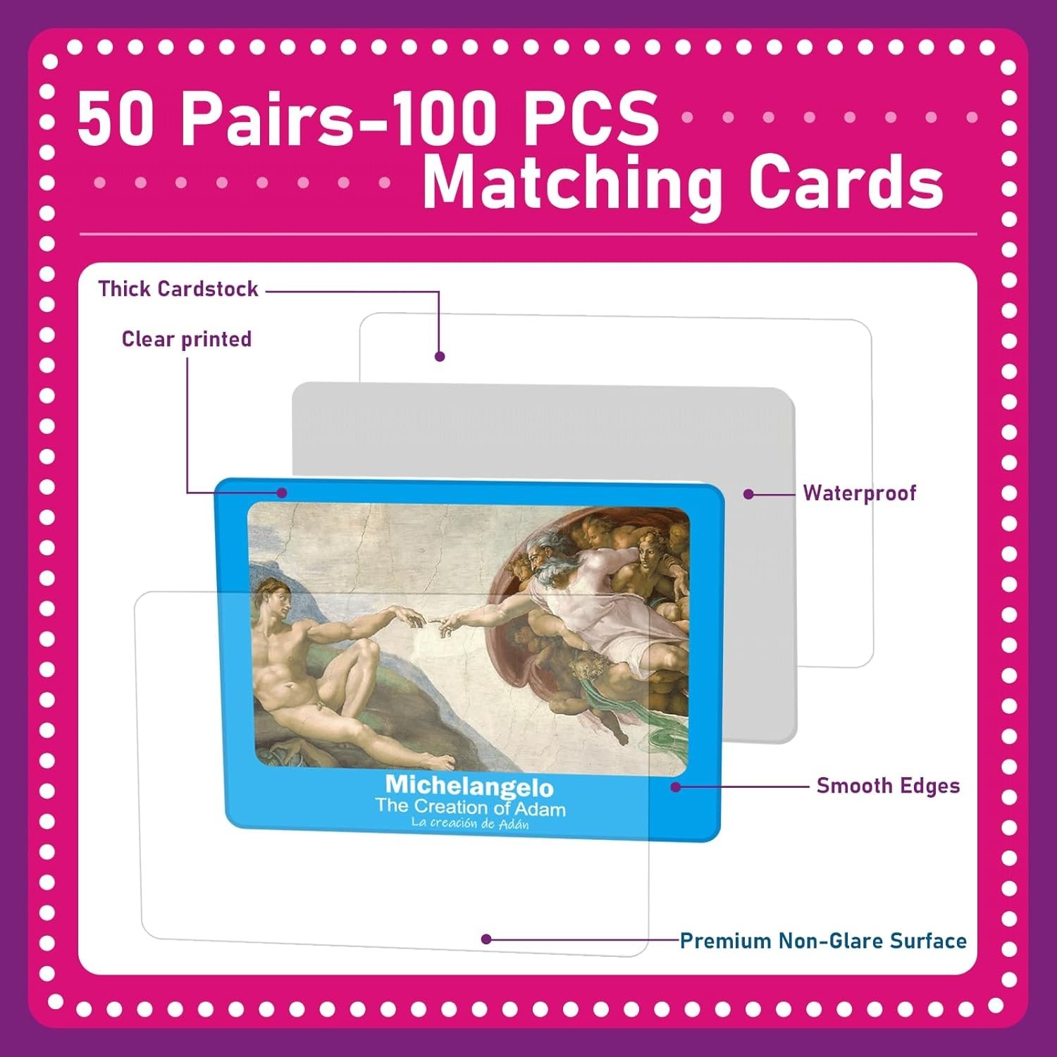 Engaging 100 PCS Famous Paintings Matching Cards for Adults – Fun & Educational