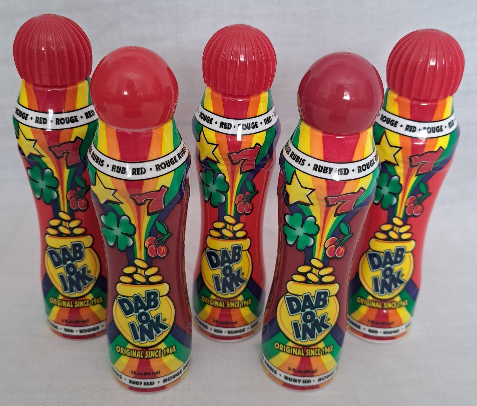 Dab-O-Ink Bingo Marker Daubers / Dabbers Card Marker Red 3 fl oz Made in USA