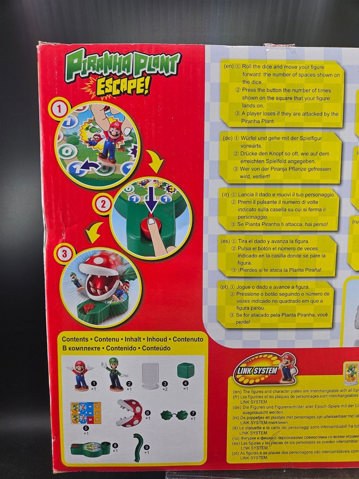 Super Mario Piranha Plant Escape Board Game By Epoch Games Link System