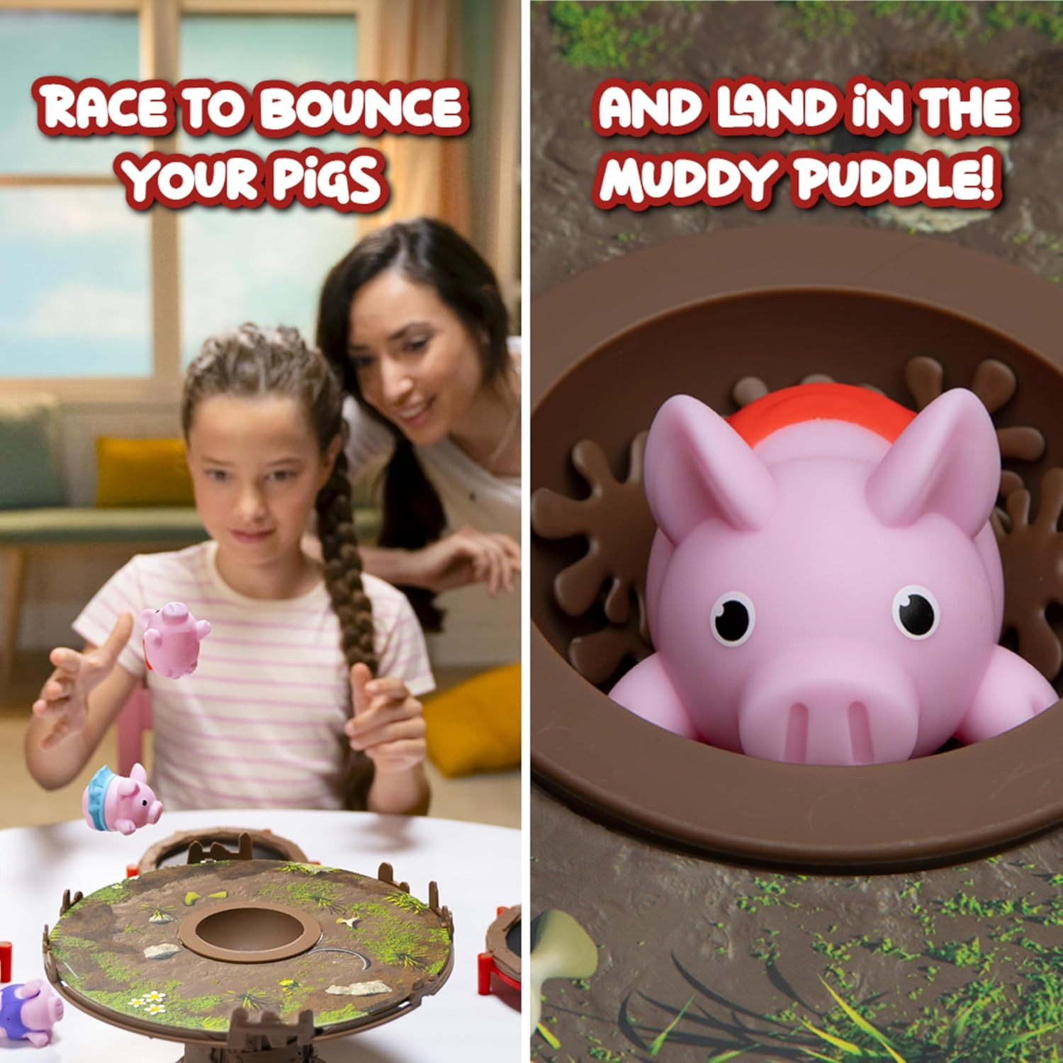 Pigs on Trampolines Board Games – Family Game, Kids Games, Multi-Player, Board G