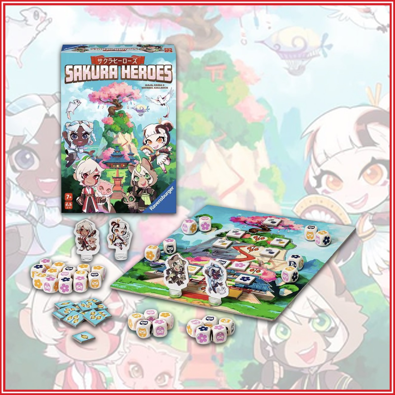 Sakura Heroes Anime 2-4 Players Ravensburger Fast-Paced Dice Board Game NEW