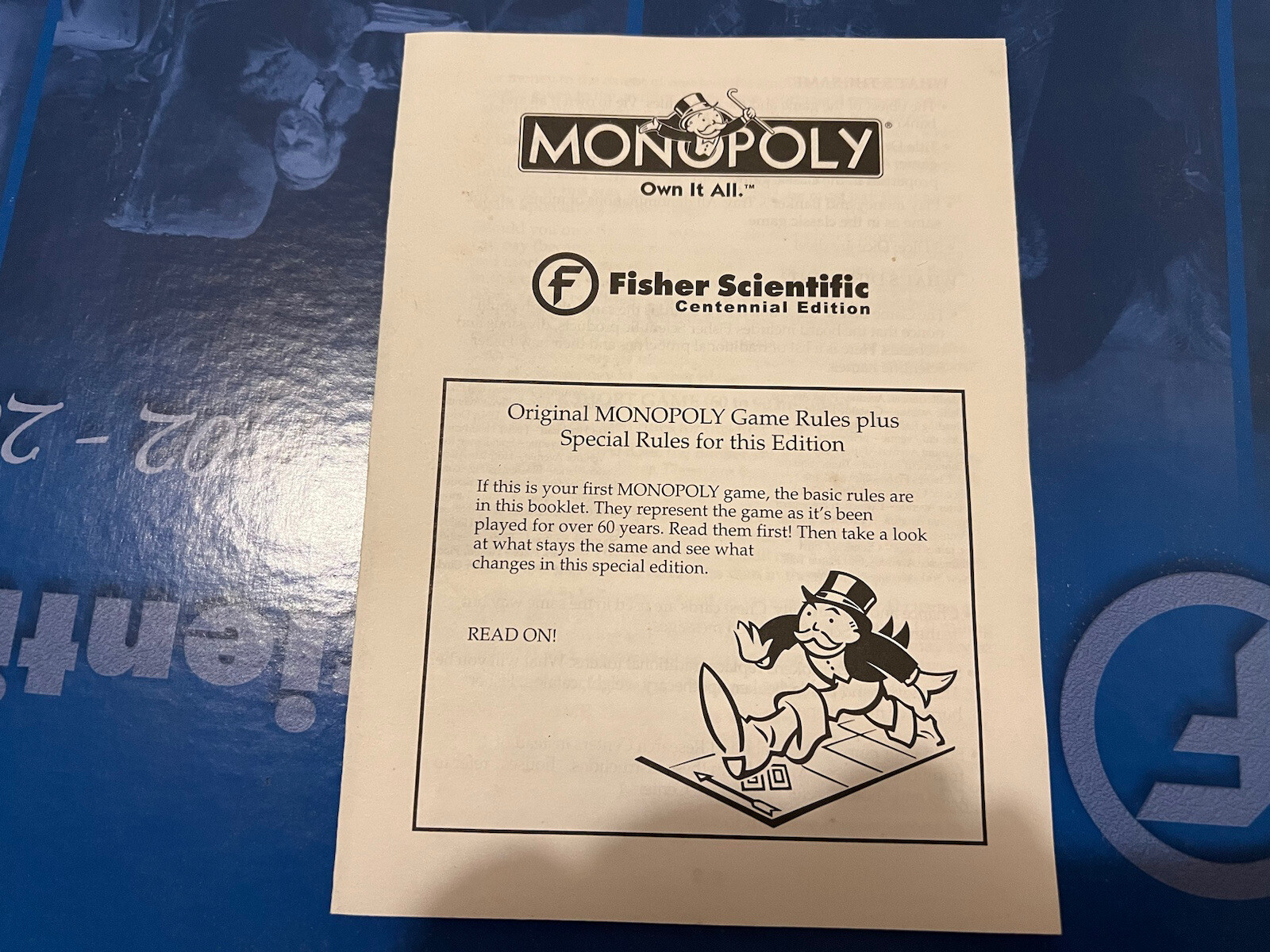 fisher scientific centennial edition monopoly Rule book