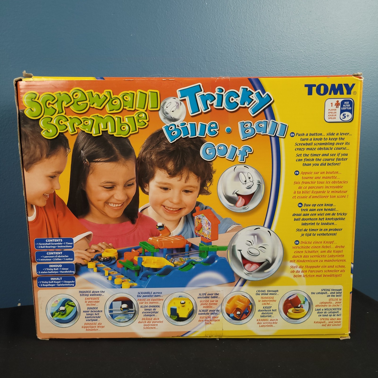 TOMY Screwball Scramble/Tricky Bille Classic Retro Action Board Game OPEN BOX