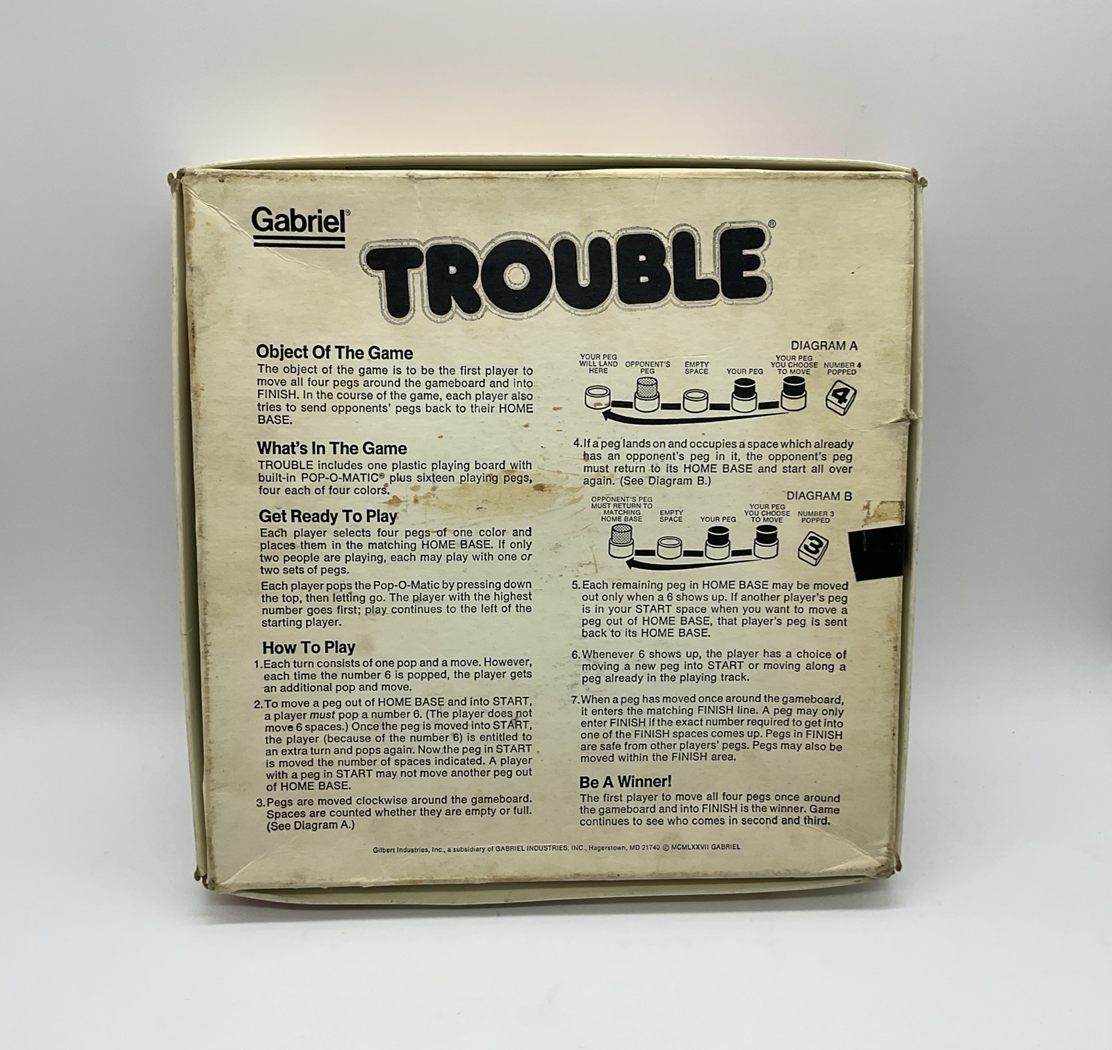 VINTAGE 1977 Gabriel Trouble Pop-O-Matic Game COMPLETE
