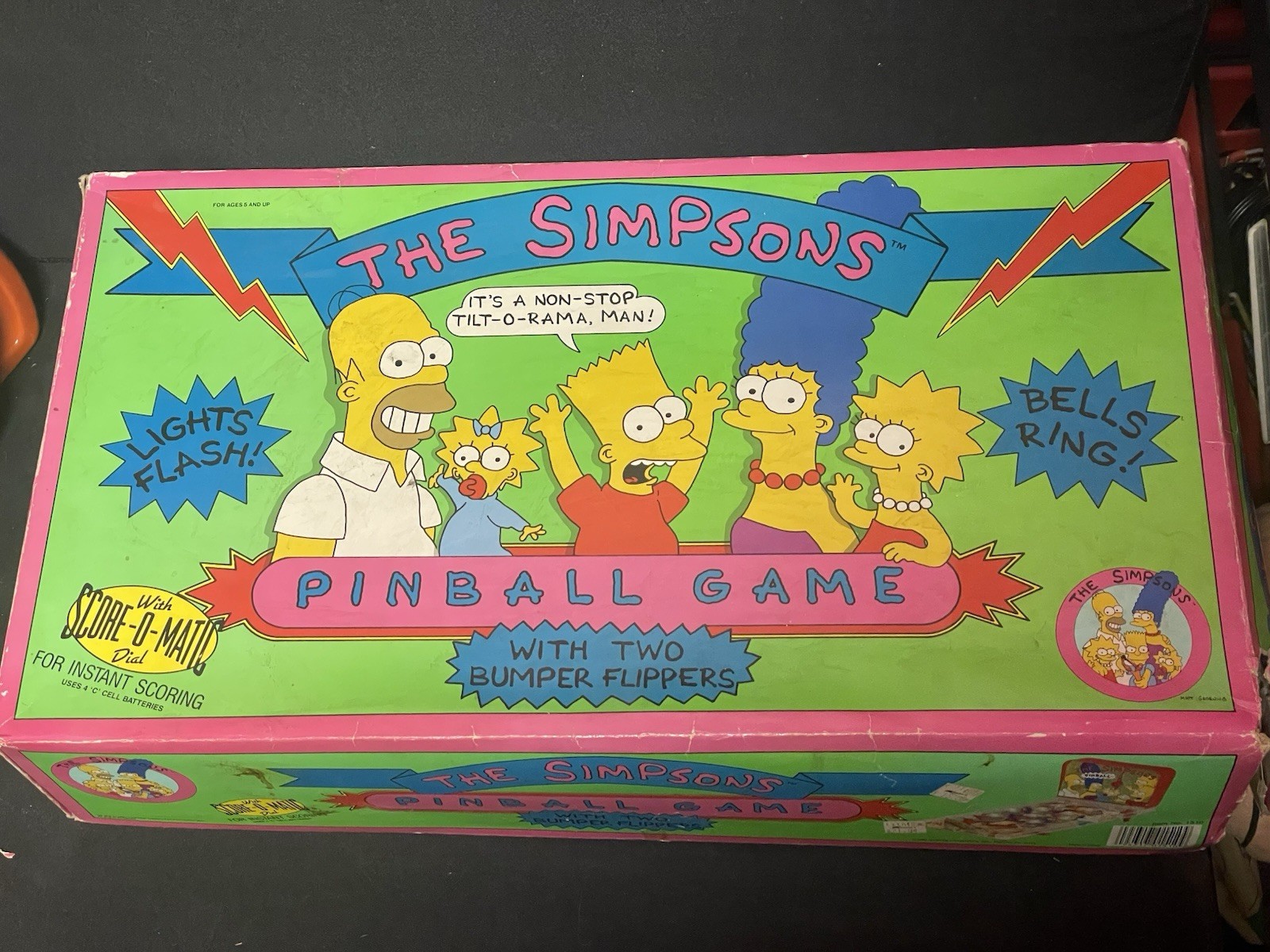 The Simpsons table top Pinball Game. (Score-O-Matic) (RARE) (1990) (VINTAGE)