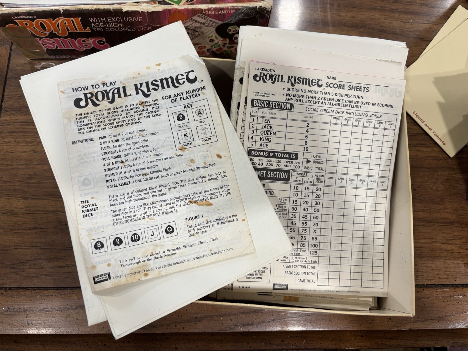 Lakeside Royal Kismet Poker Dice Game 2+ Players Ages 8 & Up. Read Description.