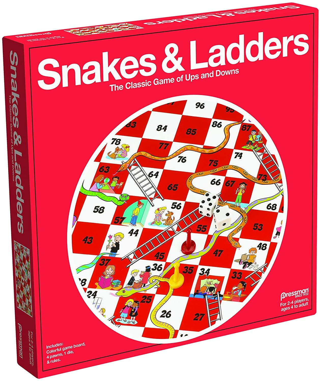 Snakes & Ladders Game, 2-4 players, Family Game Favorite