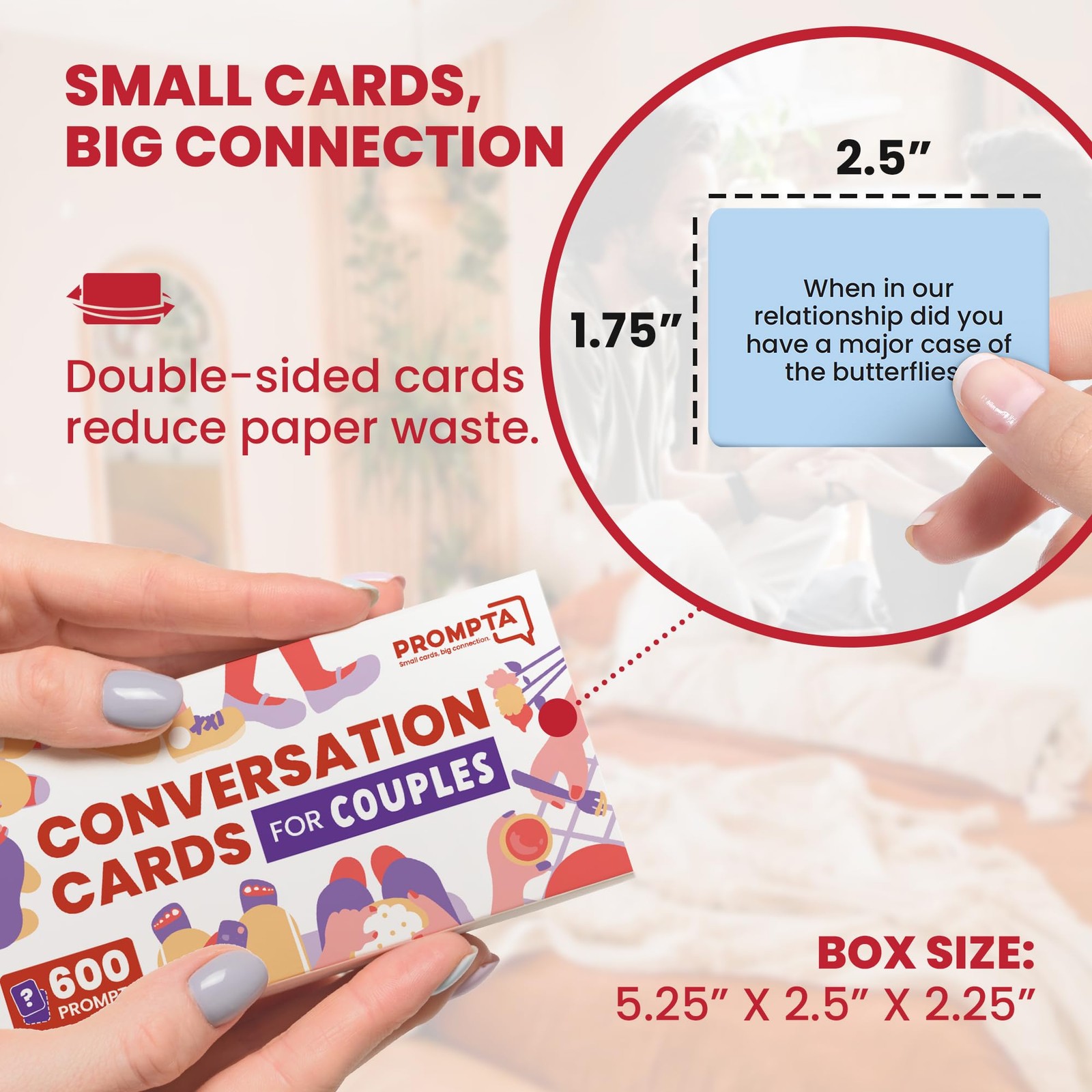 Prompta 600 Conversation Cards for Couples – Light, Medium, and Deep GettoKno…