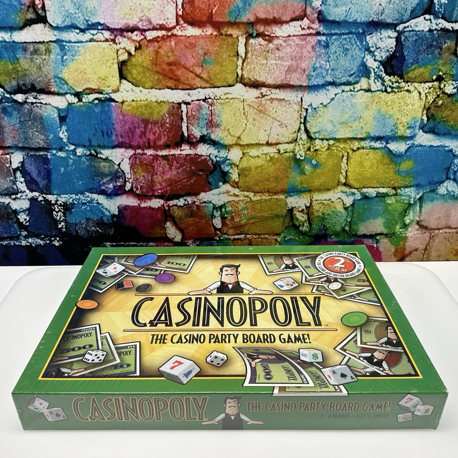 CASINOPOLY Casino Party Board Game 2001 Blackjack Craps Slots Roulette Ages 12+
