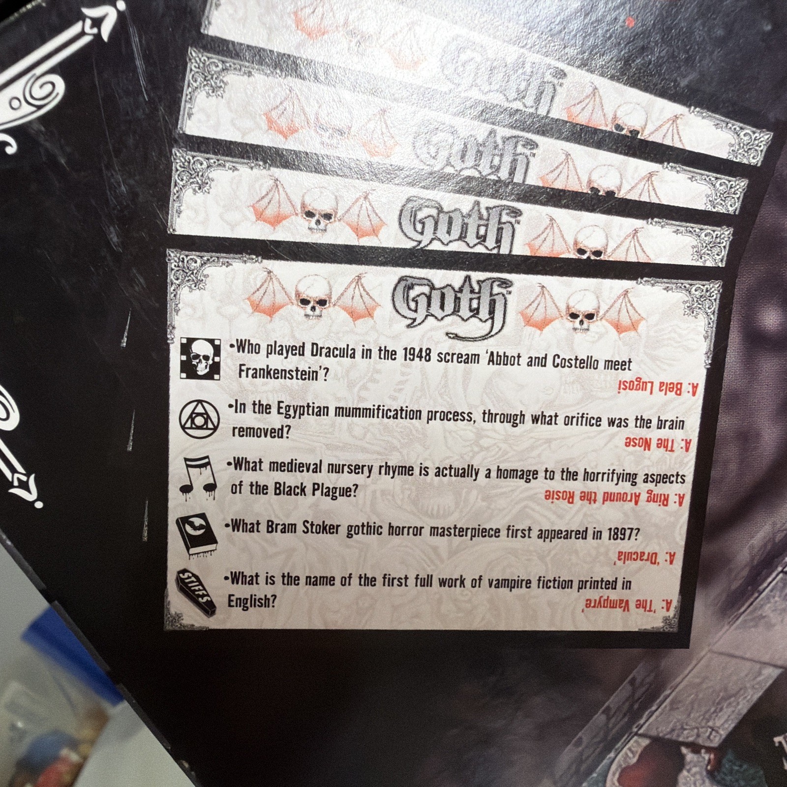 Goth The Game Of Horror Trivia Board Game EUC Complete!