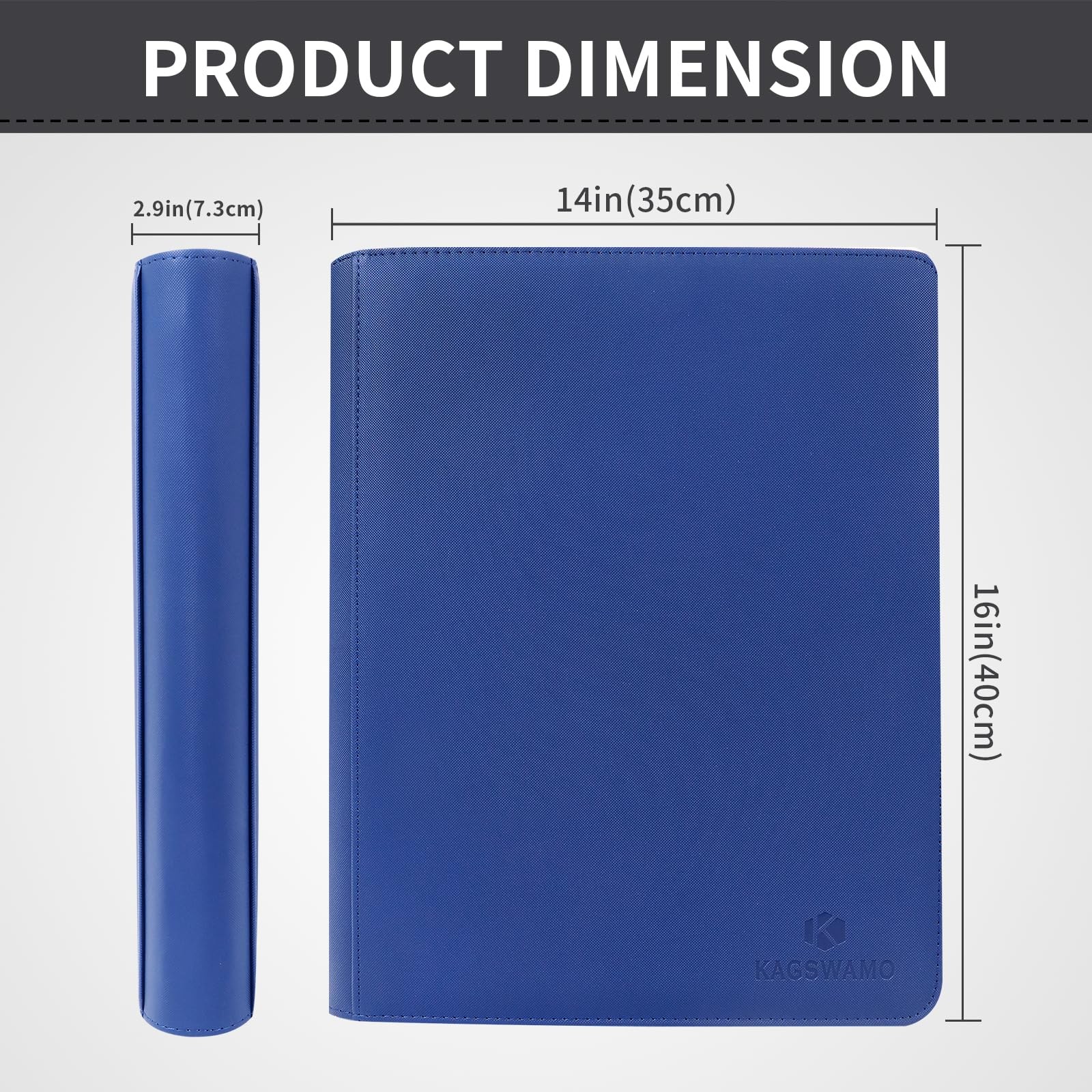 KAGSWAMO Toploader Binder, Holds 324 Toploaders, 9 16″L x 14″W x 2.9″H, Blue