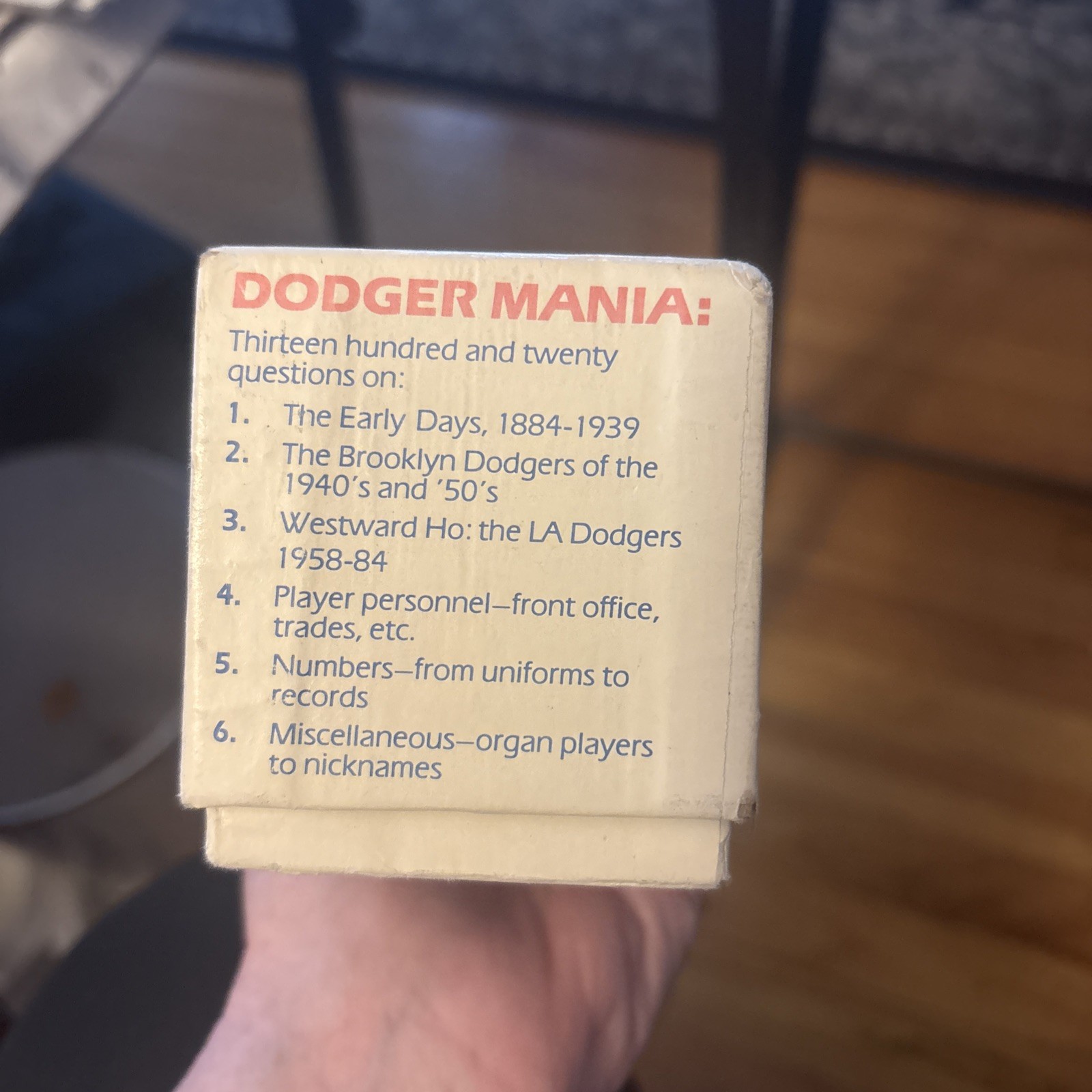 1985 Los Angeles Dodger Mania Trivia Game Die-Hard Fan Edition Trivial Pursuit