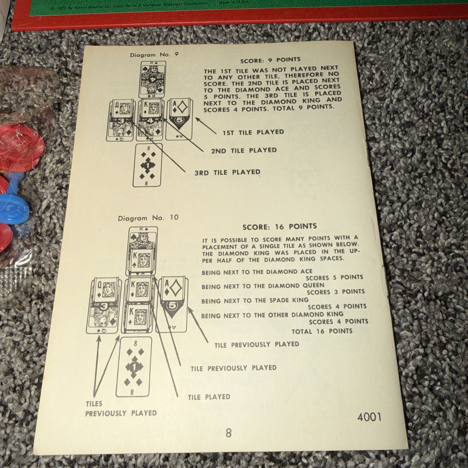 Vintage 1970 Milton Bradley CARDINO Exciting Card Tile Strategy Game! COMPLETE!