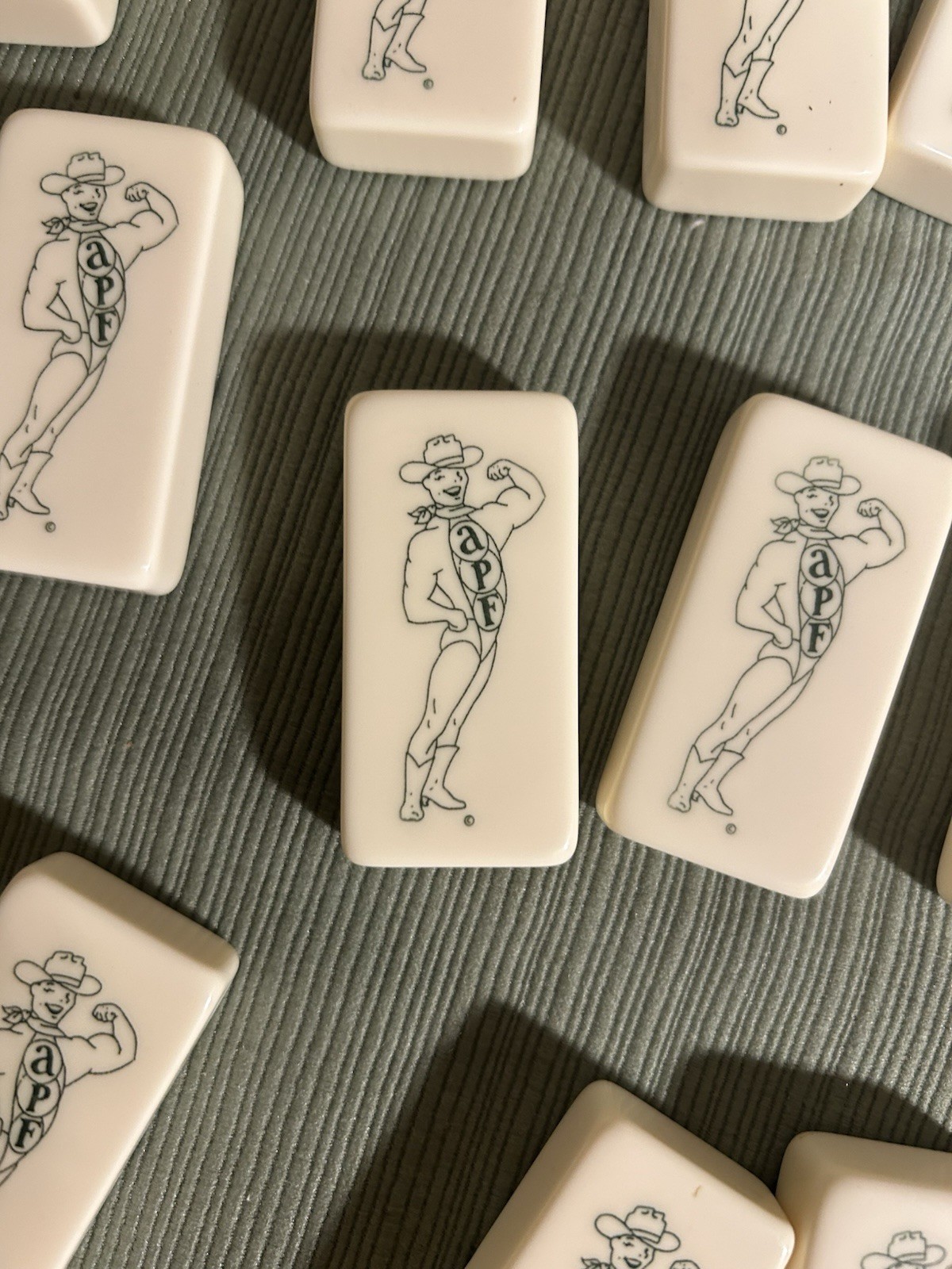Puremco Customized Dominoes Cowboy Stripper APF Initials VTG