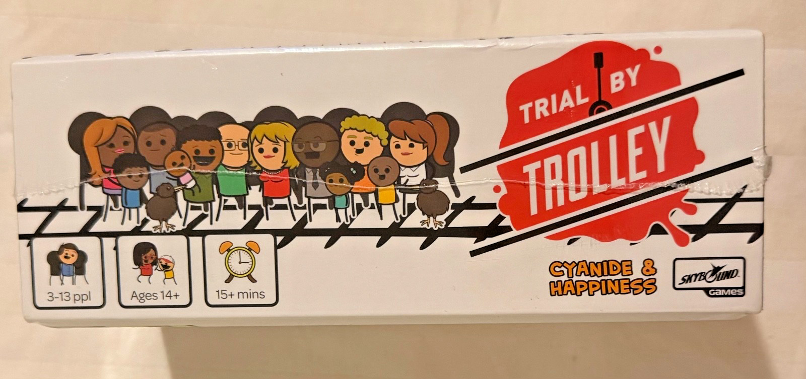 Trial by Trolley “Moral dilemmas and trolly murder” 3-13 players 14 and up NEW