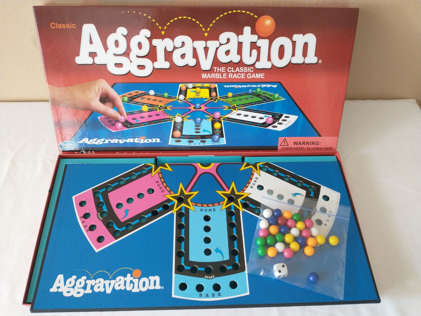 Winning Moves Classic Aggravation 2017 Marble Board Game Family Kids Complete 🎲