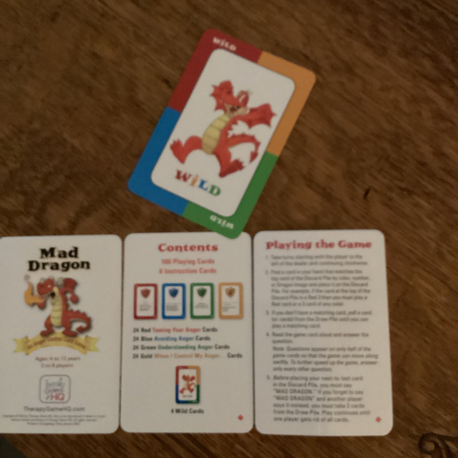 Mad Dragon Anger Control Card Game for Children 6-12 Years ADHD Therapy Game