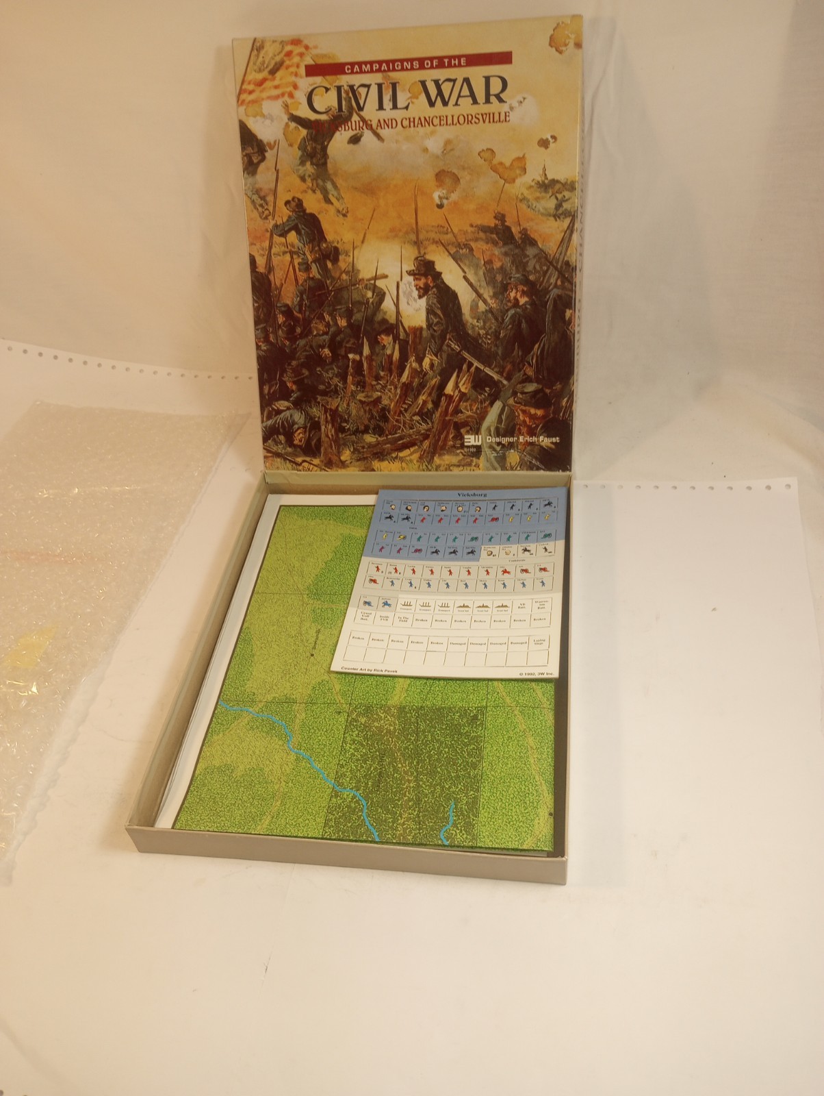 CAMPAIGNS CIVIL WAR Vicksburg Chancellorsville Board Game COMPLETE 3W 1992 OOP