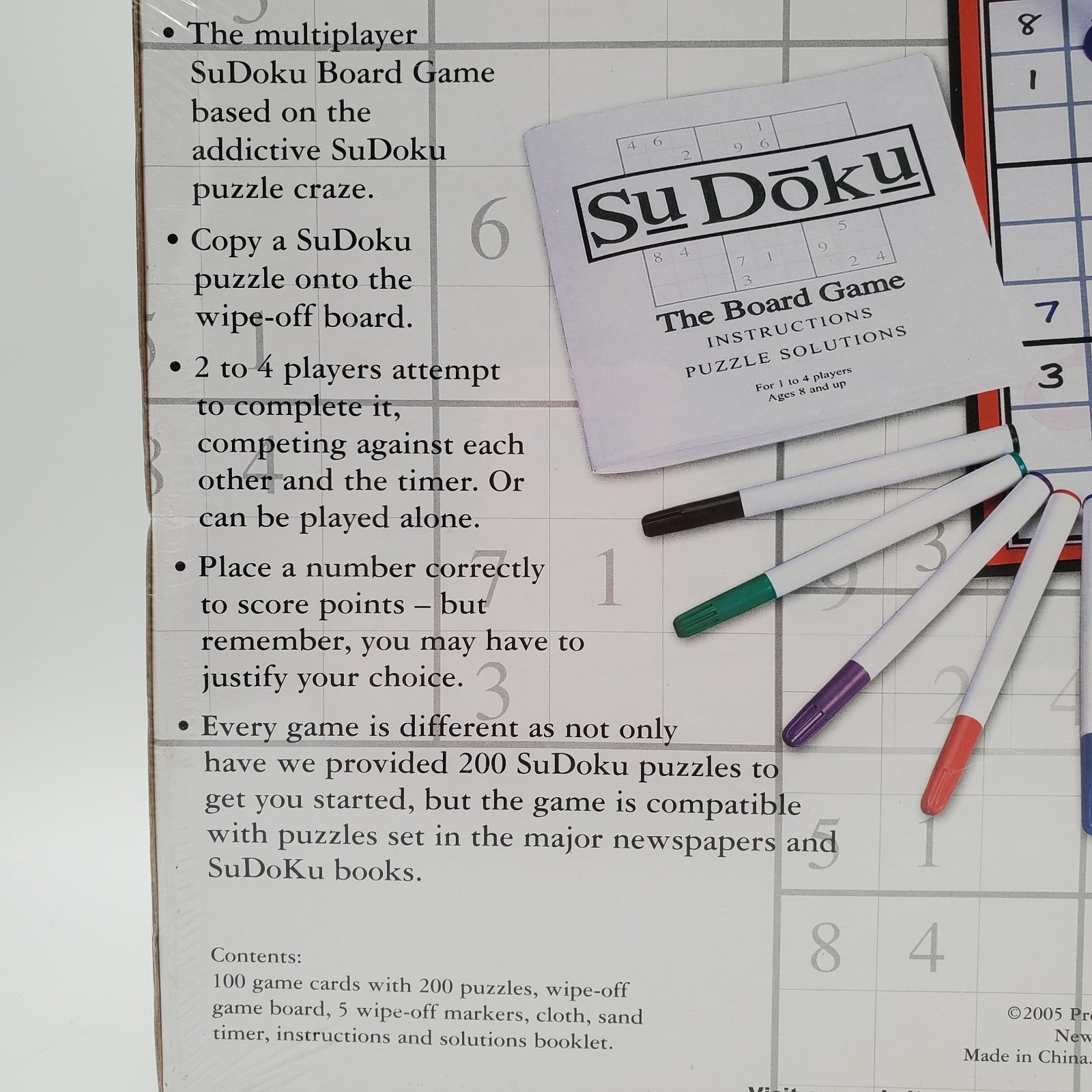 SUDOKU The Board Game 1 to 4 Players, New, Cards Sealed, Pressman 2005