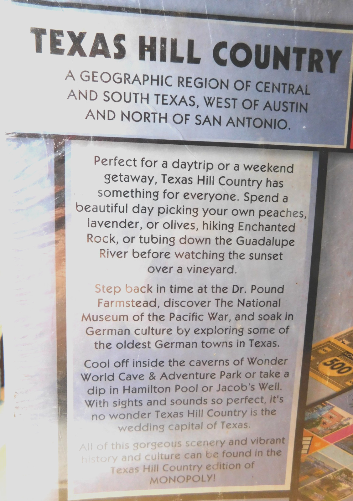 Hasbro, Inc.~Monopoly 2023 Texas Hill Country Edition Ages 8 Years & Up NEW!!