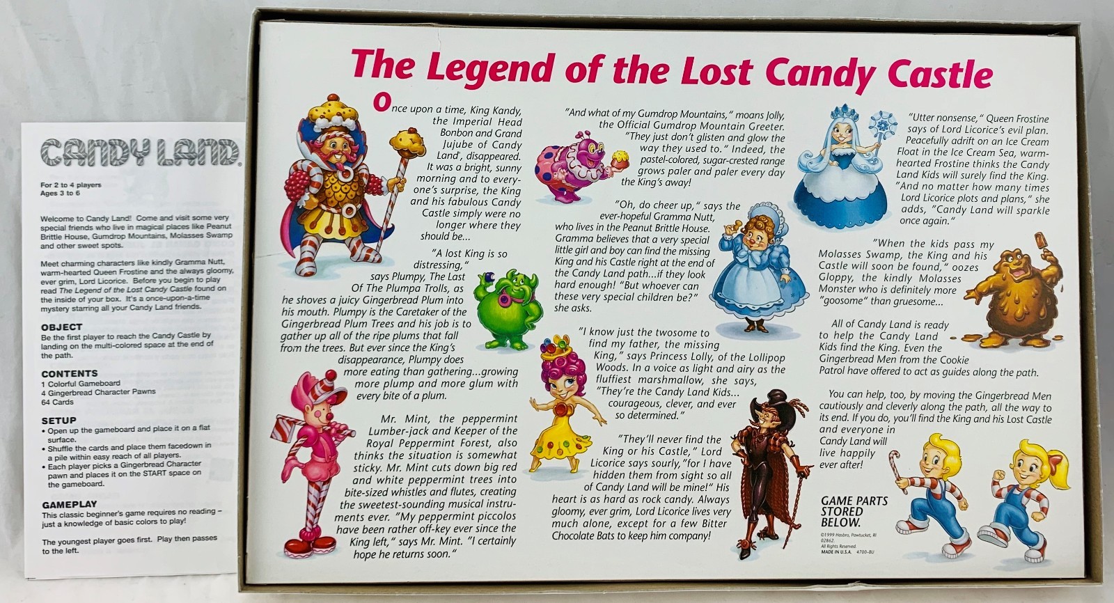 1999 Candy Land Board Game by Milton Bradley Complete Very Good Cond FREE SHIP