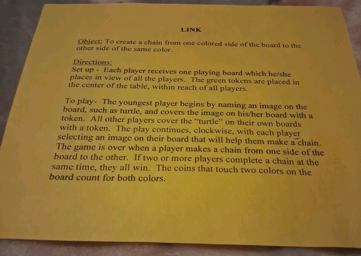 2002 Binary Arts Picture Link The Match Game INSTRUCTIONS IN FRENCH AN ENGLISH