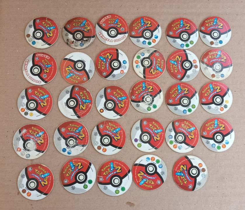 rare vintage Pogs 90’s lot 29 TAZOS POKEMON 3d Lenticular Pepsico Argentina