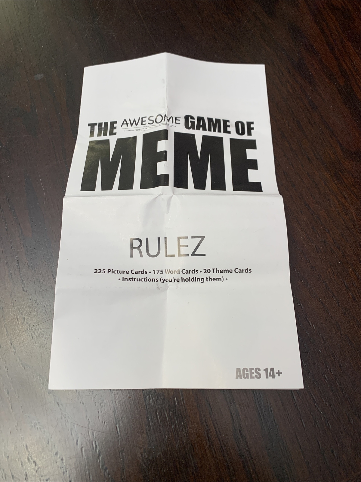 The Awesome Game of Meme Cards Game Box Ages 14+ 3-6 Players Fast Shipping Game