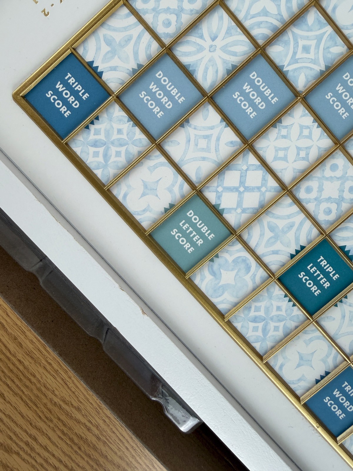 Scrabble Bianco Edition WS Game Rotating Wooden Game Board OPEN BOX
