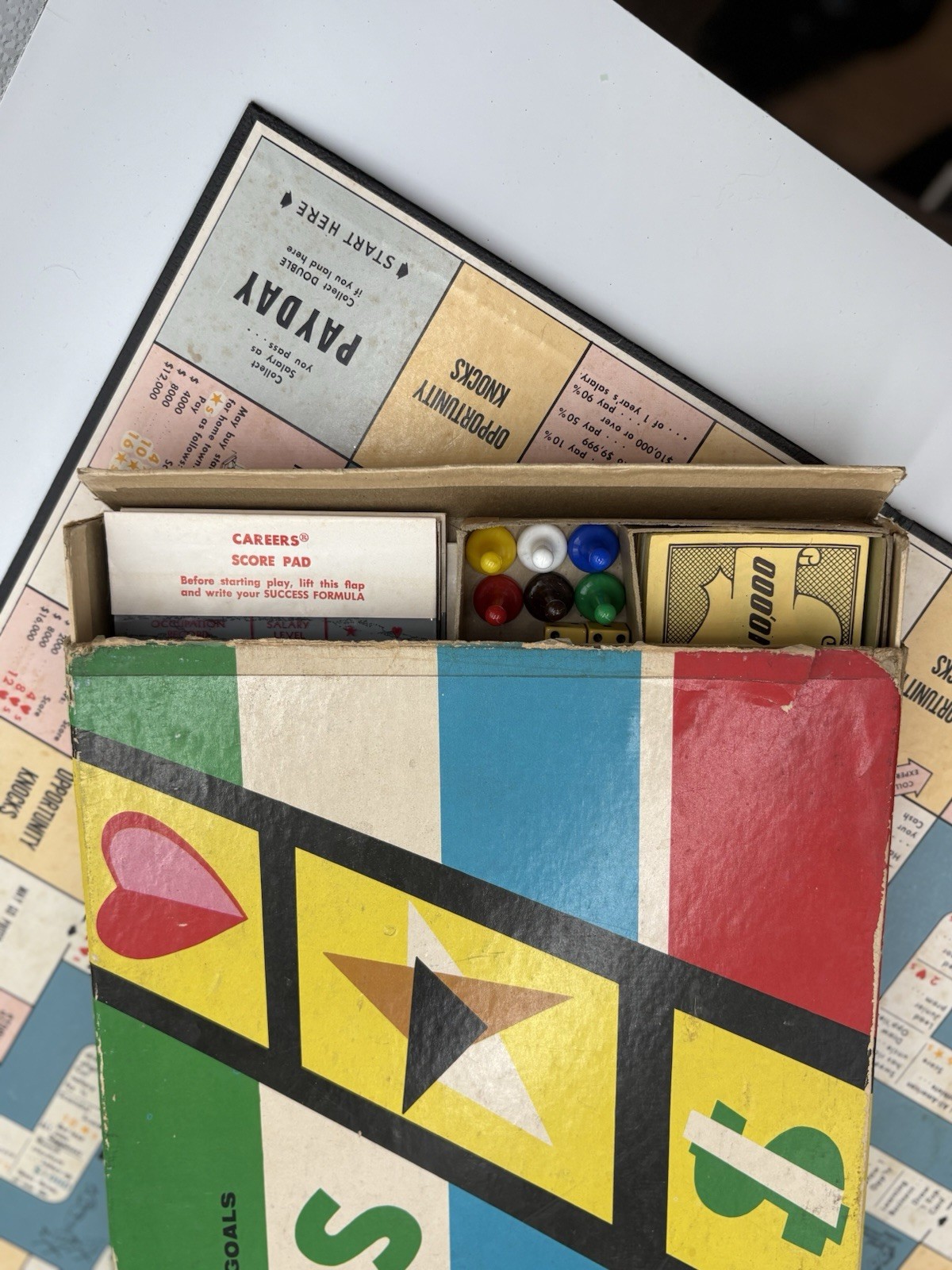 Vintage 1958 Parker Brothers Career Board Game ~ Family Fame Fortune Happiness