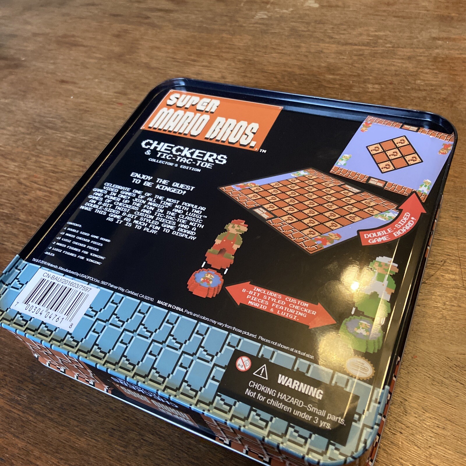 Super Mario Bros Checkers TicTacToe Collector’s Edition Tin 2016 Factory Sealed