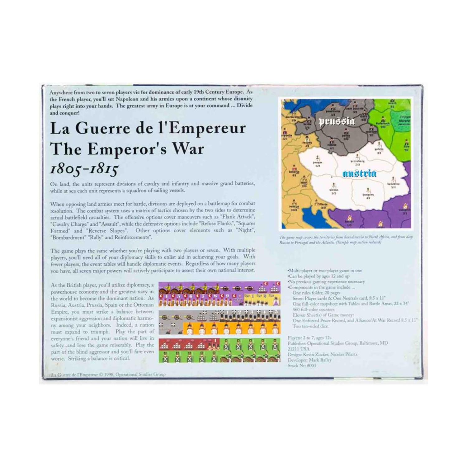 OSG Wargame La Guerre de l’Empereur – The Emperor’s War 1805-1815 Box Fair/EX