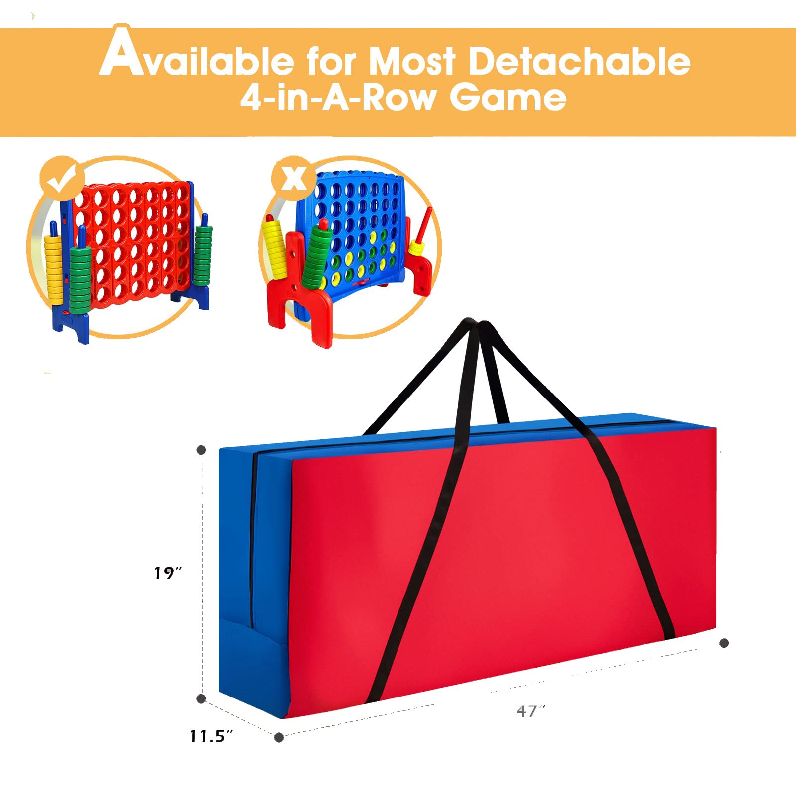 Giant 4 in A Row Carrying Bag, Storage Bag for Jumbo 4-to-Score Giant Game Set
