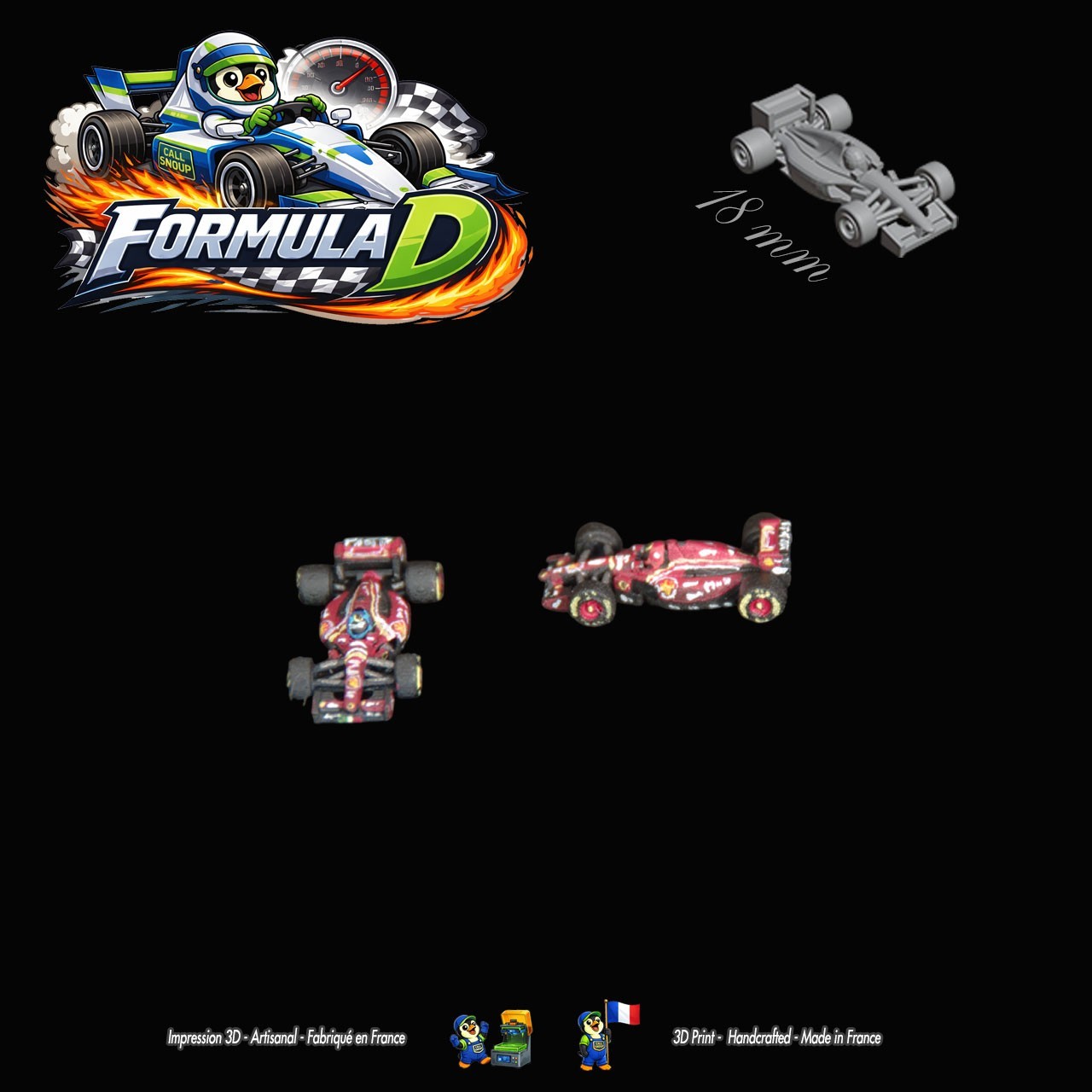 10 miniatures de Formule 1 – Formula D / Formule Dé (F1 18mm unpainted)