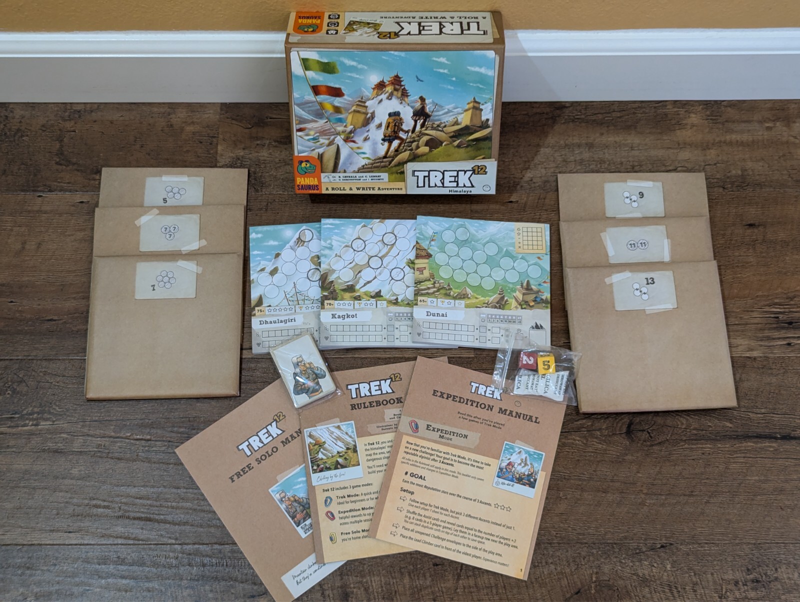 Trek 12 Himalaya A Roll & Write Adventure Board Game Pandasaurus Games Open Box