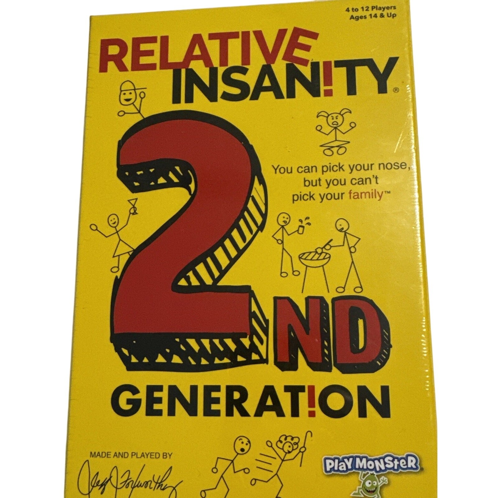 Relative Insanity 2nd Generation Party Game Ages 14 + 4-12 Players NEW Sealed