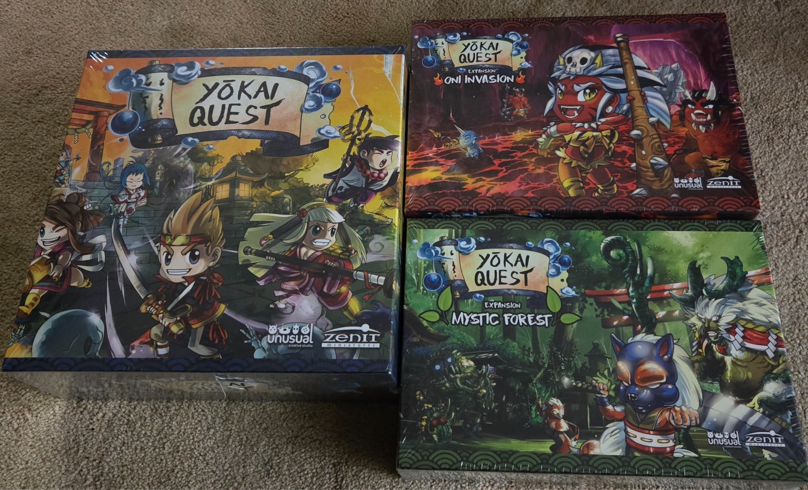 YOKAI QUEST Kickstarter Board Game + Oni Invasion + Mystic Forest