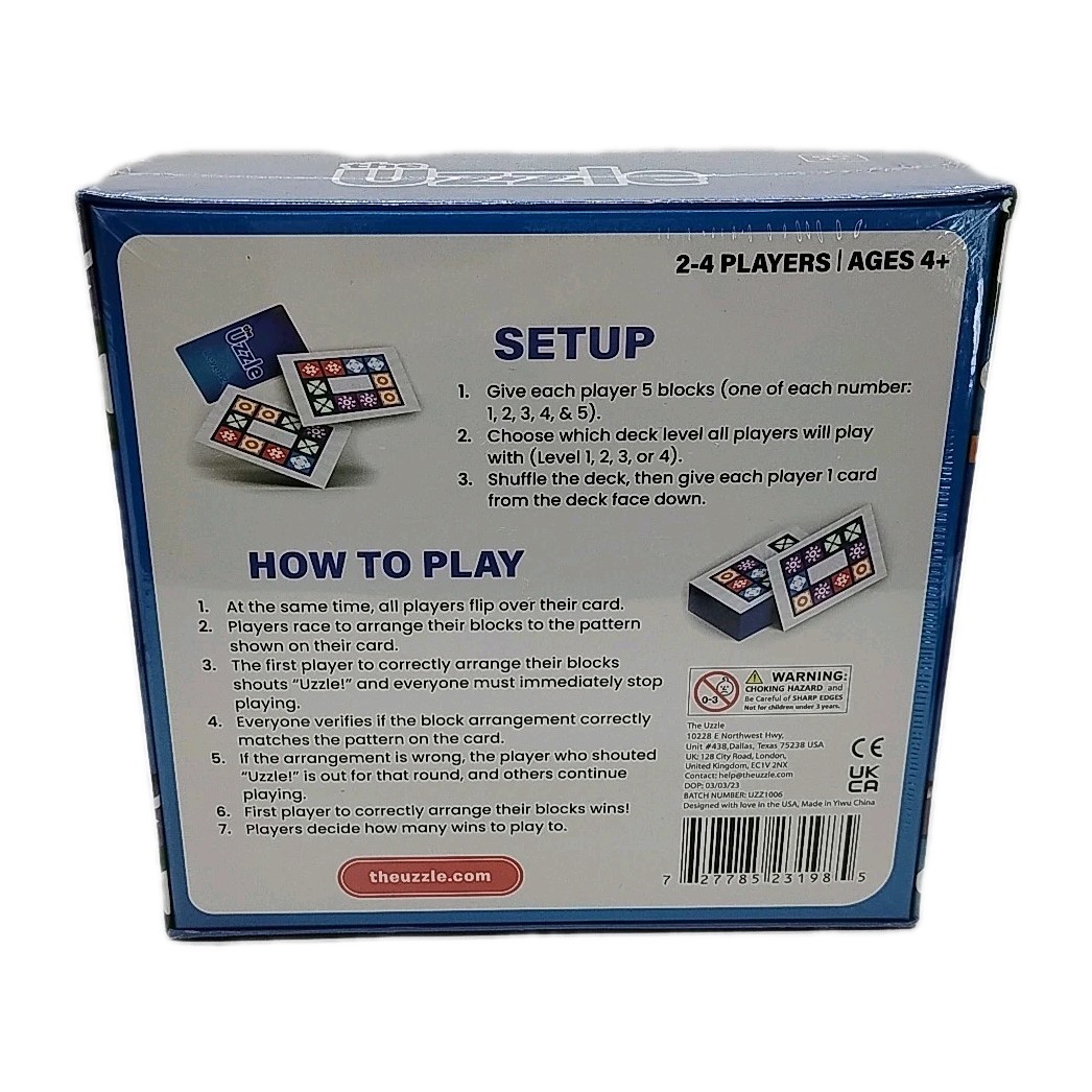 The Uzzle Board Game, Family Board Games for Children & Adults NEW