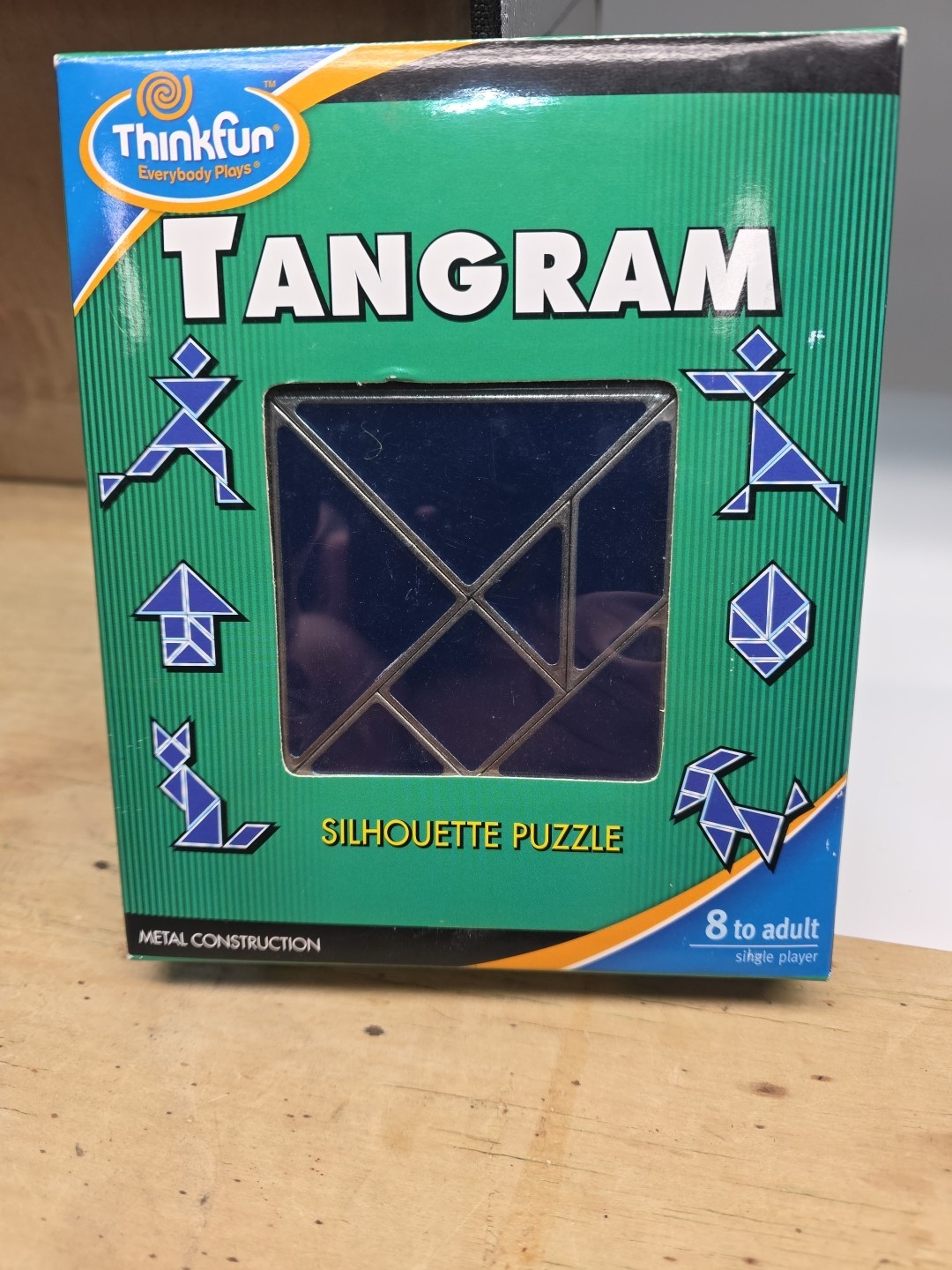 Tangram Silhouette Puzzle Metal Construction by Binary Arts 2002 Vintage VGUC 71